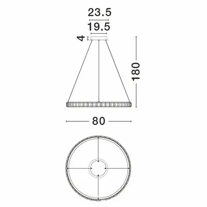 Lampa wisząca ring MONTALO LE45403 LED 45W 3000K crystals srebrna