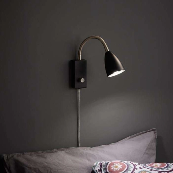 Kinkiet LAMPA ścienna CIRO 107409 Markslojd metalowa OPRAWA regulowana reflektorek na peszlu czarny