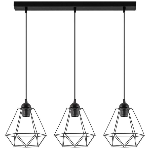 Industrialna lampa wisząca VEN W-L 1210/3 druciana czarne