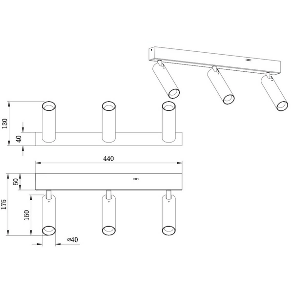 Sufitowa lampa do salonu AMBALA 849210332 Trio LED 5,5W 2300-4000K czarny