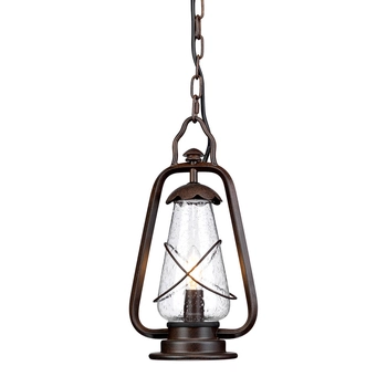Wisząca latarnia zewnętrzna Miners MINERS-CHN Elstead na łańcuchu IP44 brązowa