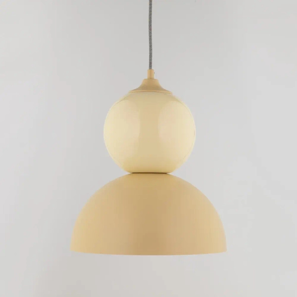 Ceramiczna lampa wisząca Tigali beżowa żółta 5242 1xE27 nad stół