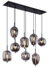 Lampa wisząca Blacky 15345-8 szklana czarna przydymiona