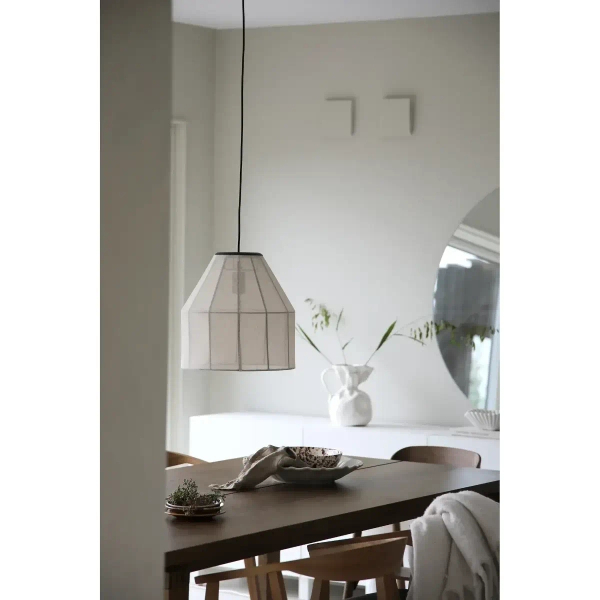 Japandi zwisająca lampa Aiko 108956 lniana beżowy czarny