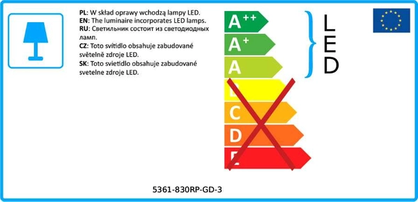LAMPA wisząca ORBITAL 5361-830RP-GD-3 Italux metalowa OPRAWA zwis LED 24W 3000K złoty