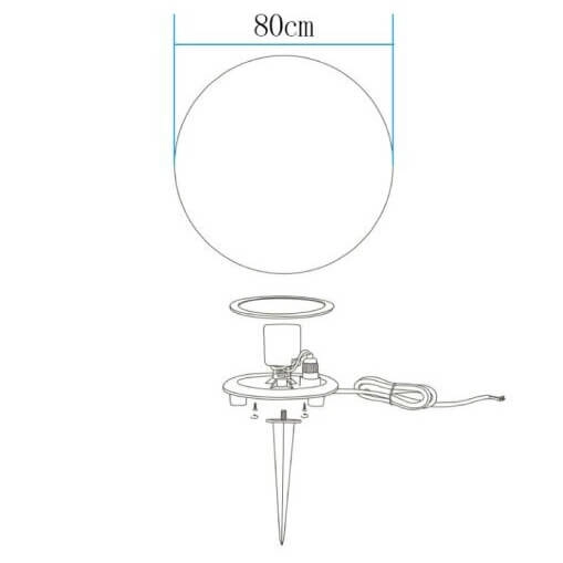 Stojąca lampa ogrodowa Ball ES-B080 Step IP65 kula koło okrągła biała