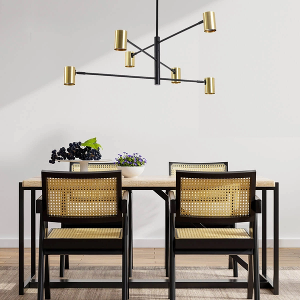 Złoty żyrandol lampa SNOW LP-731/6P GD Light Prestige salonowy metal tuba sticks