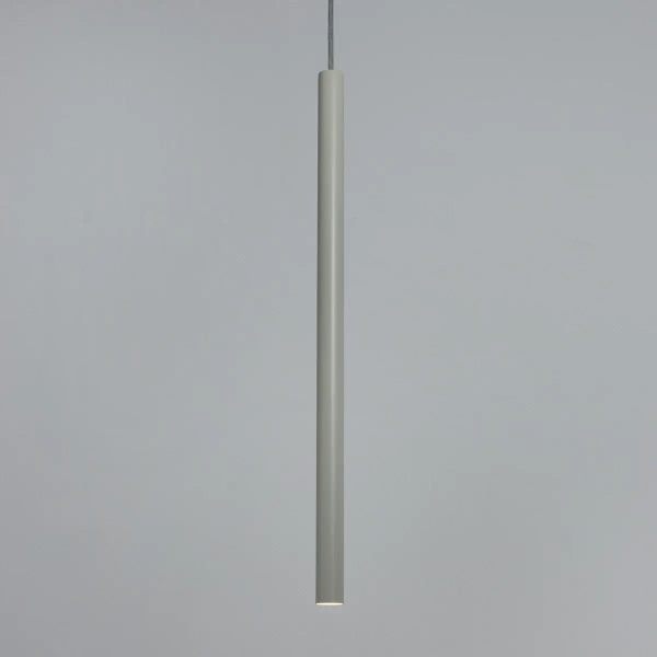 Wisząca podłużna lampa Sopel 1 41193 tubka metalowa szary beżowa