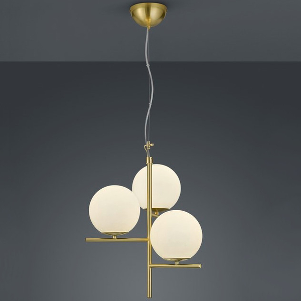 Loftowa LAMPA wisząca NYXIS  DL308302000 Trio szklana OPRAWA zwis kule mosiądz białe