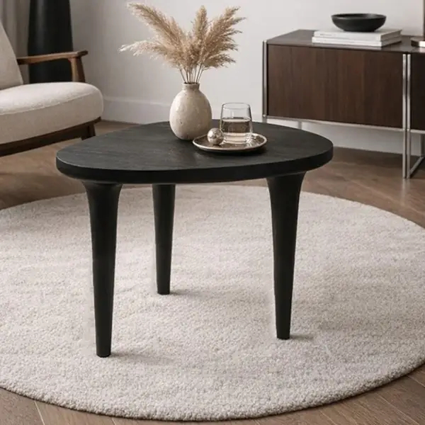 Stolik kawowy Laminar MM001501100341 czarny drewniany do salonu 48cm
