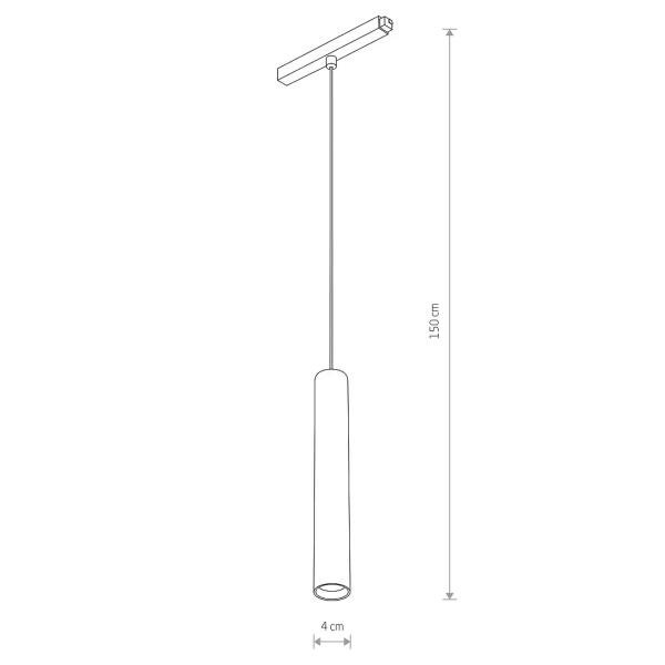 Zwisająca 1-obwodowa lampa do szyn 11640 LED 9W 3000K biała