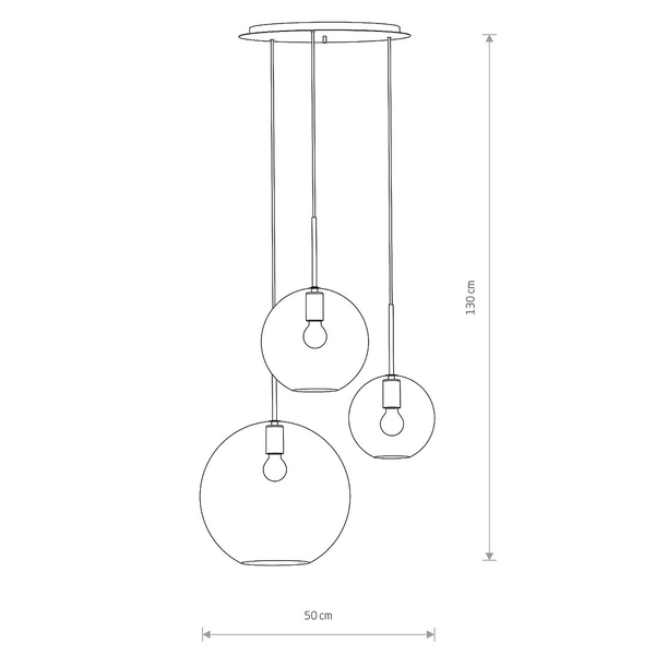Szklana kaskada wisząca Sphere 7788 czarny zwis do jadalni nad stół