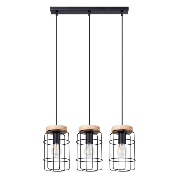 Potrójna lampa wisząca Gotto SL.1264 loft na listwie czarna