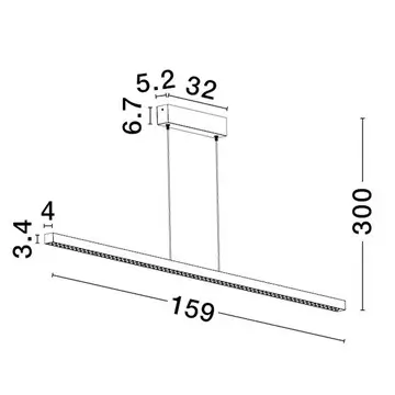 Podłużna wisząca lampa TARVANA LE45411 LED 25W 3000K biała