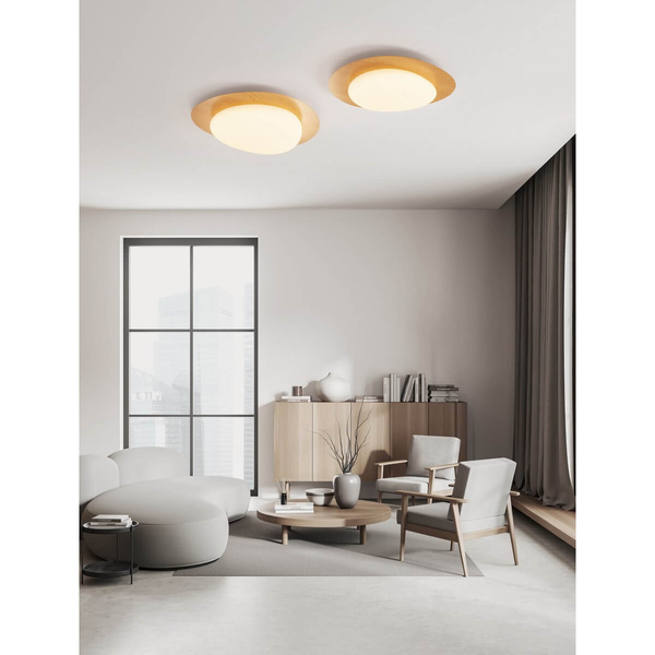 Lampa sufitowa do jadalni ISIDRO LE44417 LED 29W 3000K plate drewniana biała
