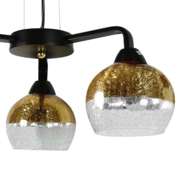 Lampa wisząca CROMINA 33-57259 szklana kule czarne złote przezroczyste
