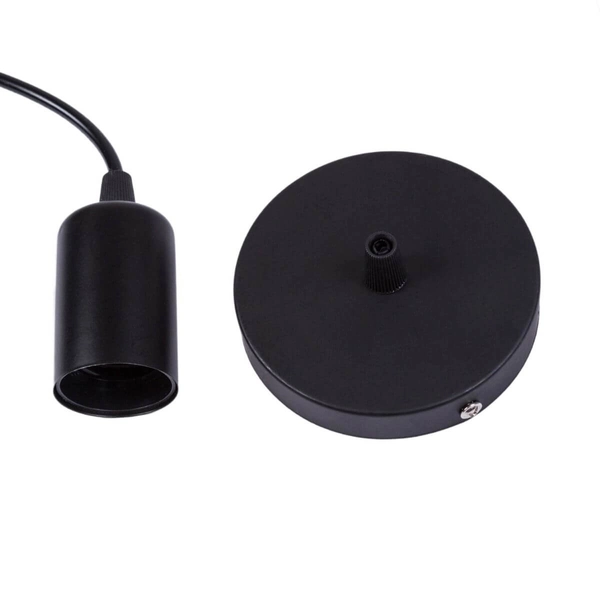 LAMPA wisząca OW-E27 Abigali metalowa OPRAWKA na żarówkę zwis czarny