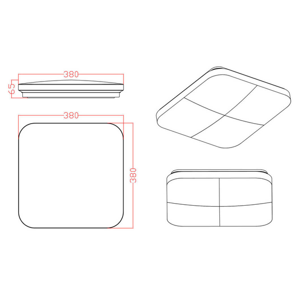 Lampa sufitowa LED Babilon LP-335/1C M 4GD square Light Prestige 24W 4000K biała