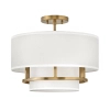 Lampa wisząca/półplafon Graham HK-GRAHAM-M-LCB z abażurem biały mosiądz