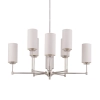 Salonowy żyrandol Empoli EMP-ZW-8 (N) nad stół do jadalni biały nikiel