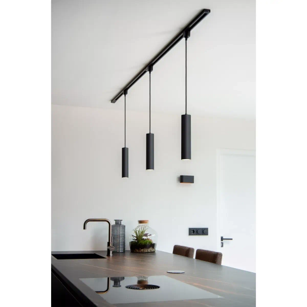 Lampa zwisająca Track 09955/01/30 Lucide do szyn ściemniana czarna