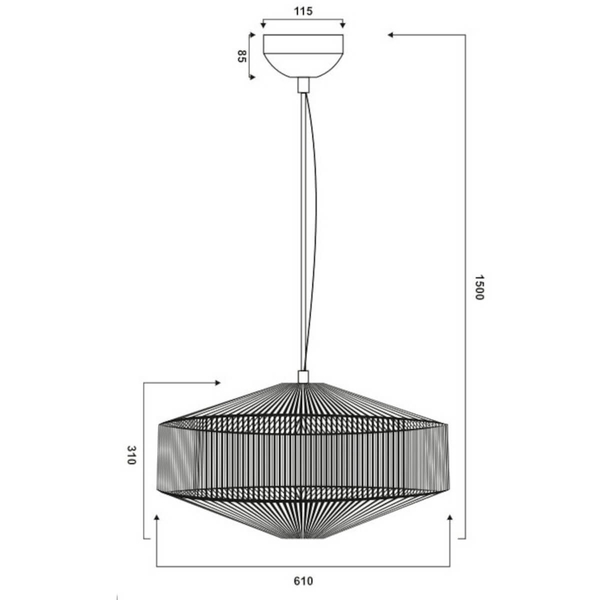 Wisząca lampa salonowa SVEA 364790144 Trio do jadalni eco beżowa