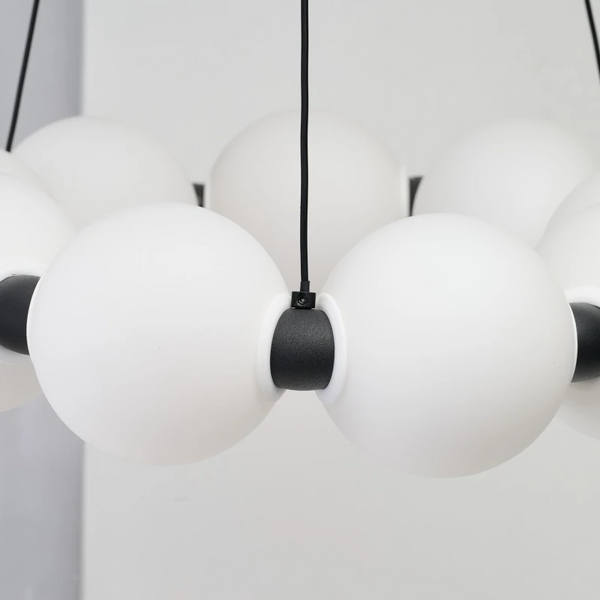 Kulista lampa wisząca PERLA czarna biała AZ6895 30W 3000K ściemniacz