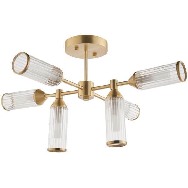 Sufitowa lampa L&-192213 Light& tuby szklane plisowane mosiądz