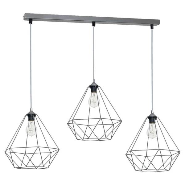 LAMPA wisząca BASKET 7213 Milagro loftowa OPRAWA metalowa listwa ZWIS druciane klatki białe