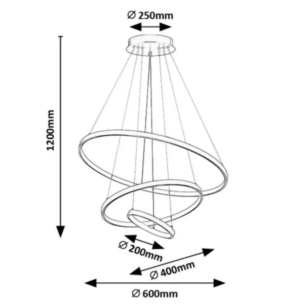 Modernistyczna lampa wisząca Beliza 72349 LED 90W 3000-6500K złoty