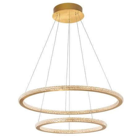 Wisząca LAMPA modernistyczna MONTE LE41691 Luces Exclusivas okrąga OPRAWA metalowy ZWIS glamour LED 56W 2926K pierścień ring