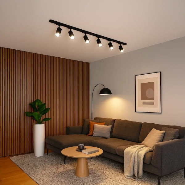 Sufitowe lampy na szynie 2m Pipe Ring Track ML2085 cylindryczne czarny