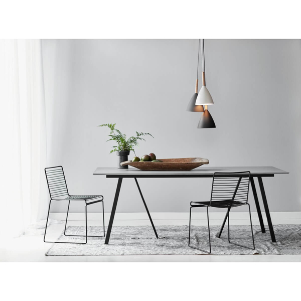 Lampa wisząca metalowa Pure 43293010 nad stół drewniana szary