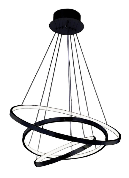 Jadalniana lampa wisząca Wheel pierścienie LED 80W 3000K czarne