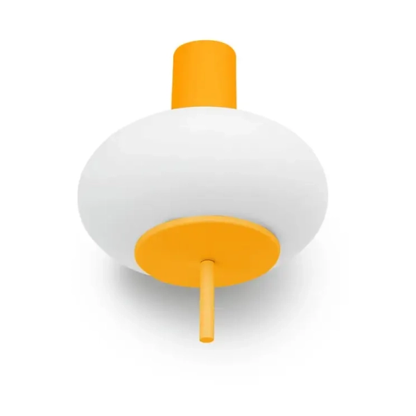 Wisząca lampa owalna TORNI TOA154P0 biała melonowy szklana metalowa żołty E27 do salonu