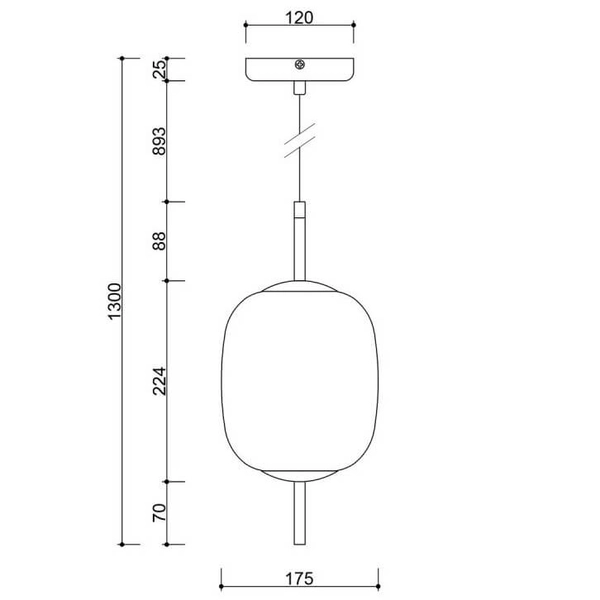 Łazienkowa lampa wisząca Epli Mini EM0111PS0 szklana IP44 biała