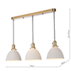 Potrójna lampa wisząca Hadano HAD3640-09 ceramiczna mosiądz biały