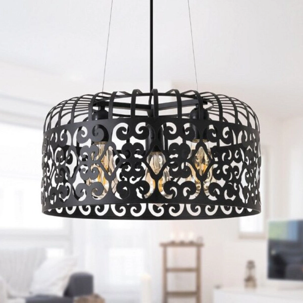 LAMPA wisząca ALESSANDRA 2158 Rabalux metalowa OPRAWA ażurowy zwis vintage czarny