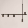 Lampa wisząca z reflektorami Vendo 33692 Sigma tuby metalowa czarna