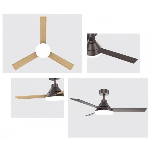 Naturalna lampa sufitowa z wentylatorem 22083 LED 22W CCT brązowy