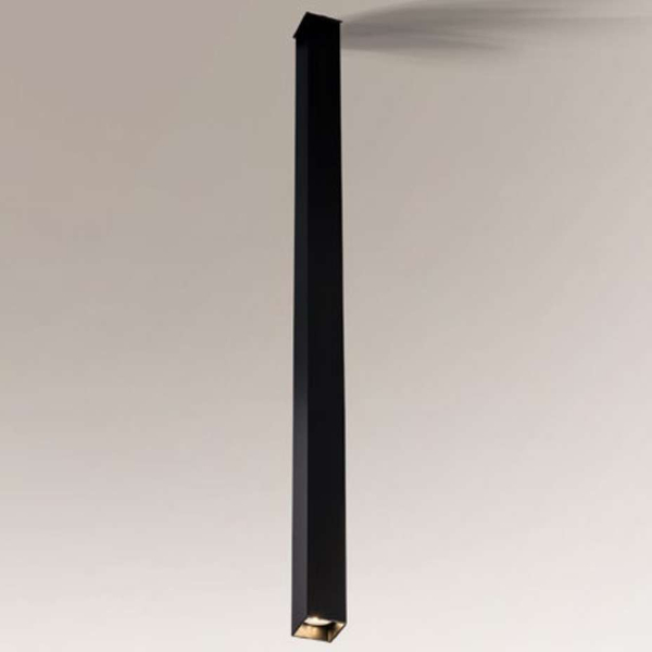 Sufitowa LAMPA biurowa DOHA 1704 Shilo metalowa tuba prostokątny downlight czarny