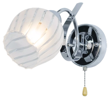 Szklana lampa ścienna 7138/1 8C kinkiet do sypialni chrom