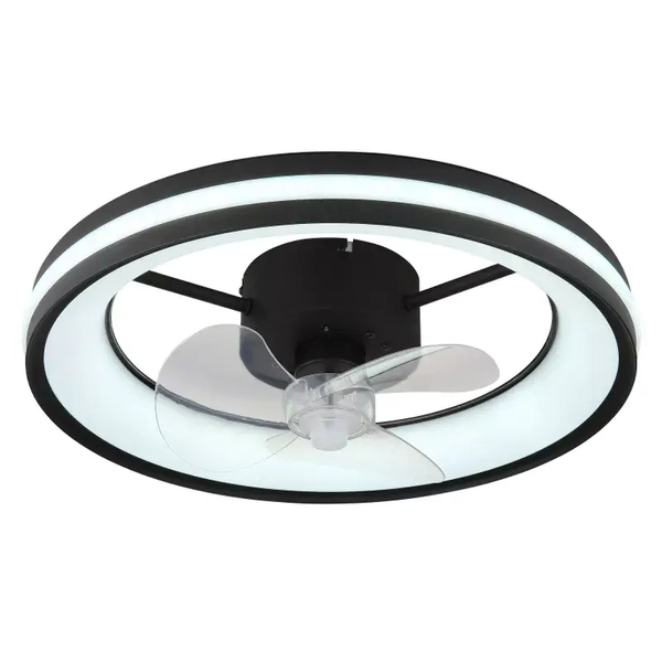 Okrągły lampowentylator GATIAN 3651 Globo LED 30W 2700-6500K czarny biały