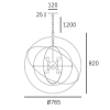 Geometryczna lampa wisząca Roxbury P08593AU metalowa złota czarna
