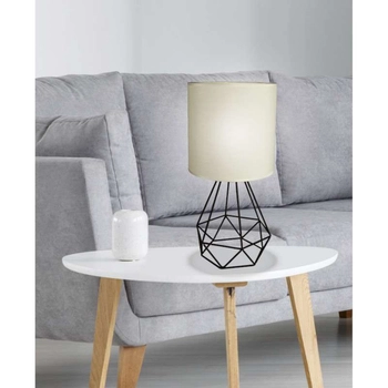 Lampa stołowa GRAF 41-62925 abażurowa druciana do sypialni czarna