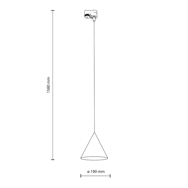 Lampa stożkowa do szyny 1-fazowej TRACER CONO 10655 wisząca czarny miętowy