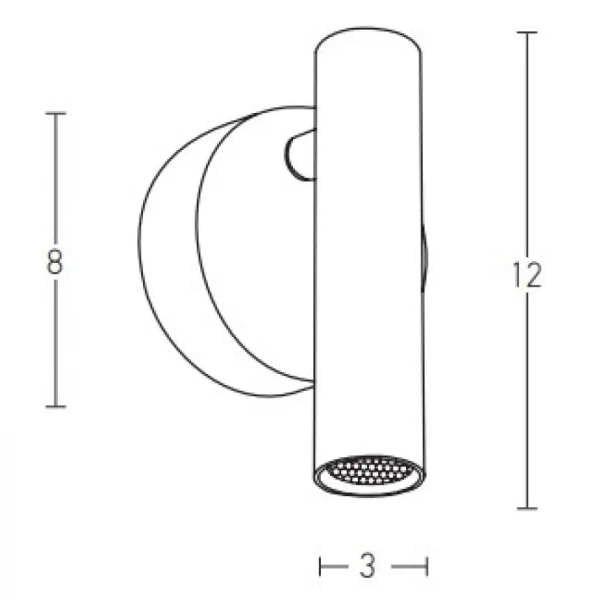 Ścienny hotelowy kinkiet H48-B LED 3W 3000K do sypialni czarny
