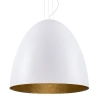 Kopułowa lampa wisząca EGG 9023 do jadalni nad stół biała złota