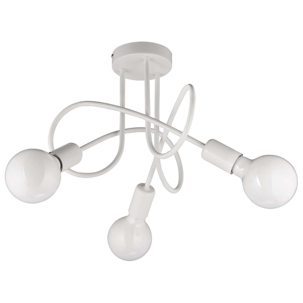 Sufitowa lampa supeł VEN W-LOOP/3 WH metalowa loft białe
