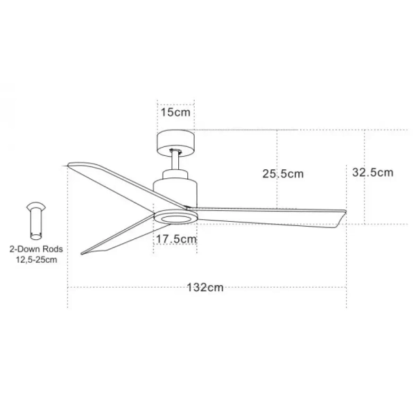 Nowoczesny wentylator na sufit 19136-B tryb letni czarny